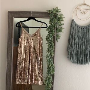Gold sequin dress